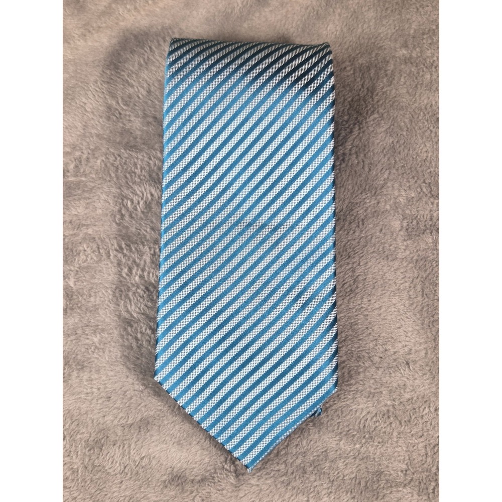 Donald J Trump Silk Signature Collection Tie Men's Teal Blue Striped